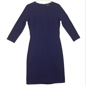 J. McLaughlin 3/4 Sleeve Sofia Dress Navy Catalina Cloth Knee Length Jersey Sz S